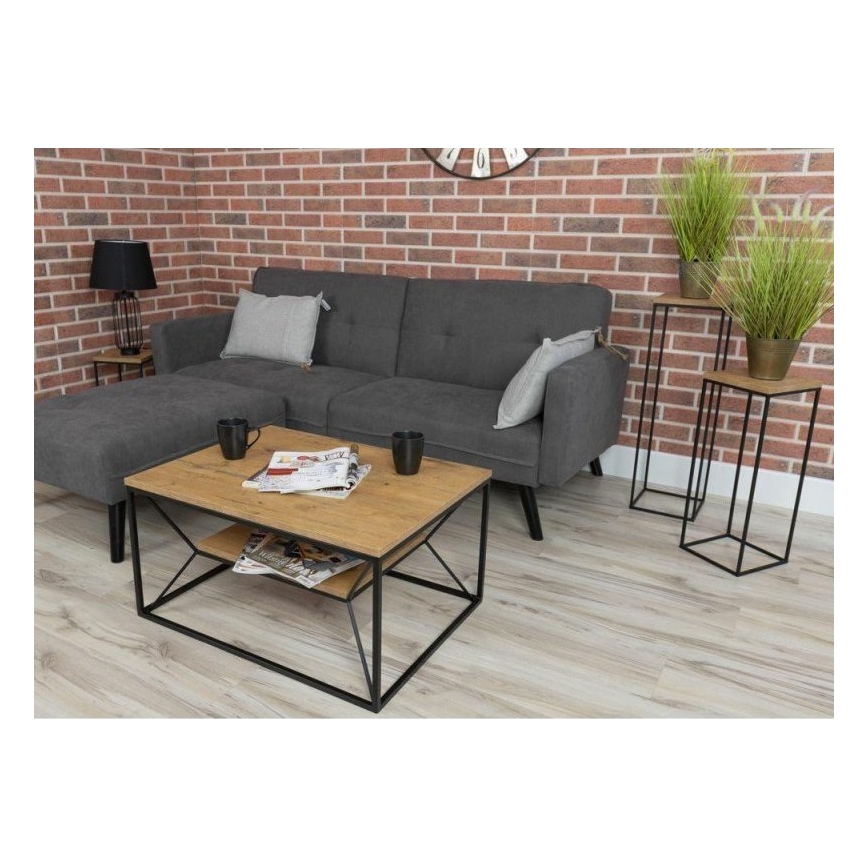 Soffbord BASICLOFT 40x80 cm svart/brun