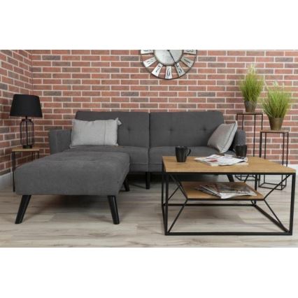 Soffbord BASICLOFT 40x80 cm svart/brun
