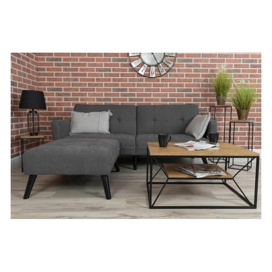 Soffbord BASICLOFT 40x80 cm svart/brun