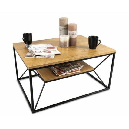 Soffbord BASICLOFT 40x80 cm svart/brun