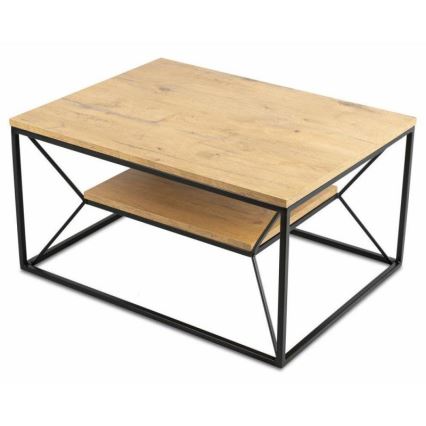Soffbord BASICLOFT 40x80 cm svart/brun