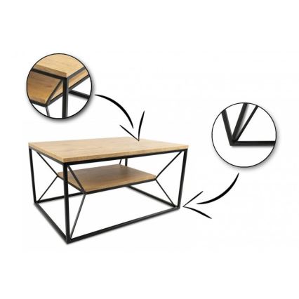 Soffbord BASICLOFT 40x80 cm svart/brun