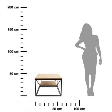 Soffbord BASICLOFT 40x80 cm svart/brun