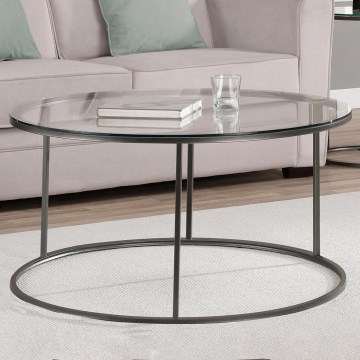 Soffbord BERLIN 60x45 cm svart/genomskinlig