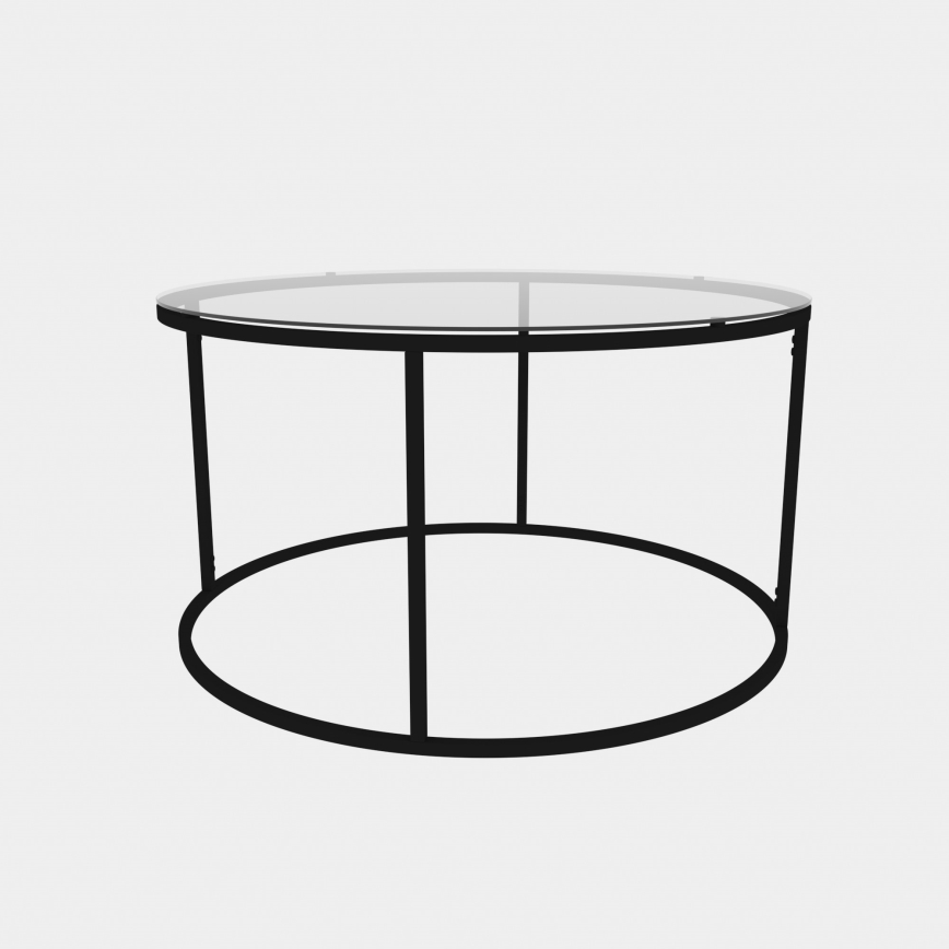 Soffbord BERLIN 60x45 cm svart/genomskinlig