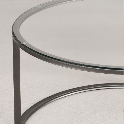 Soffbord BERLIN 60x45 cm svart/genomskinlig