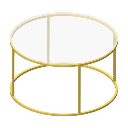 Soffbord BERLIN 80x45 cm guld/genomskinlig