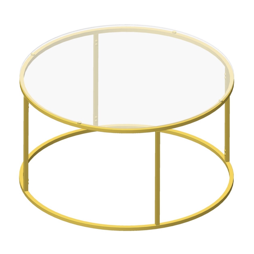Soffbord BERLIN 80x45 cm guld/genomskinlig