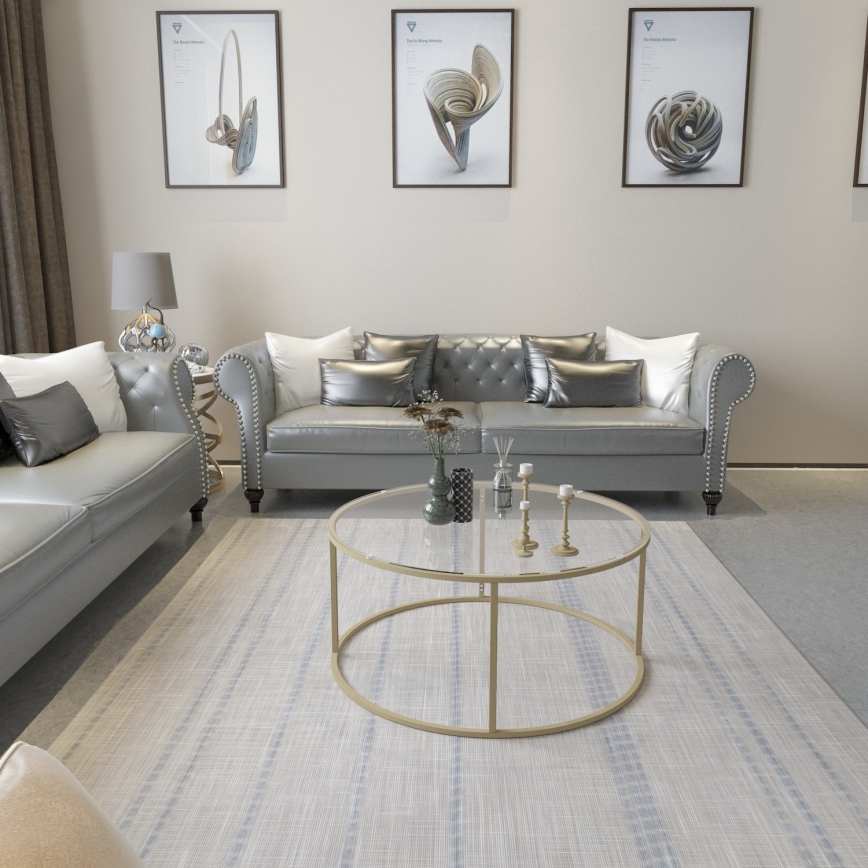 Soffbord BERLIN 80x45 cm guld/genomskinlig