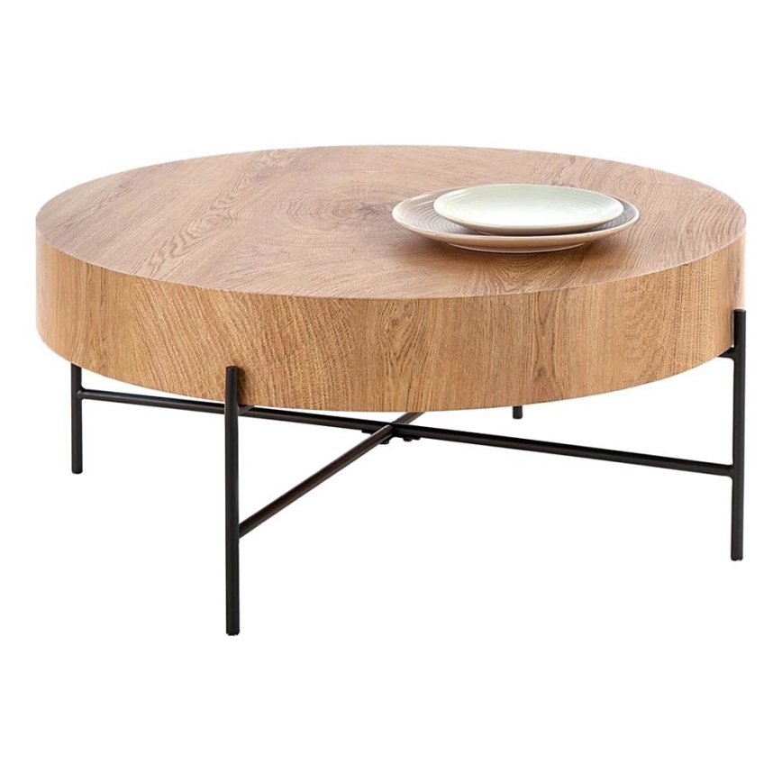 Soffbord BROOKLYN 37x80 cm naturlig ek/svart