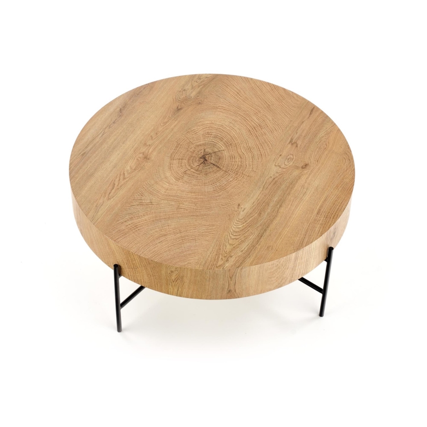 Soffbord BROOKLYN 37x80 cm naturlig ek/svart