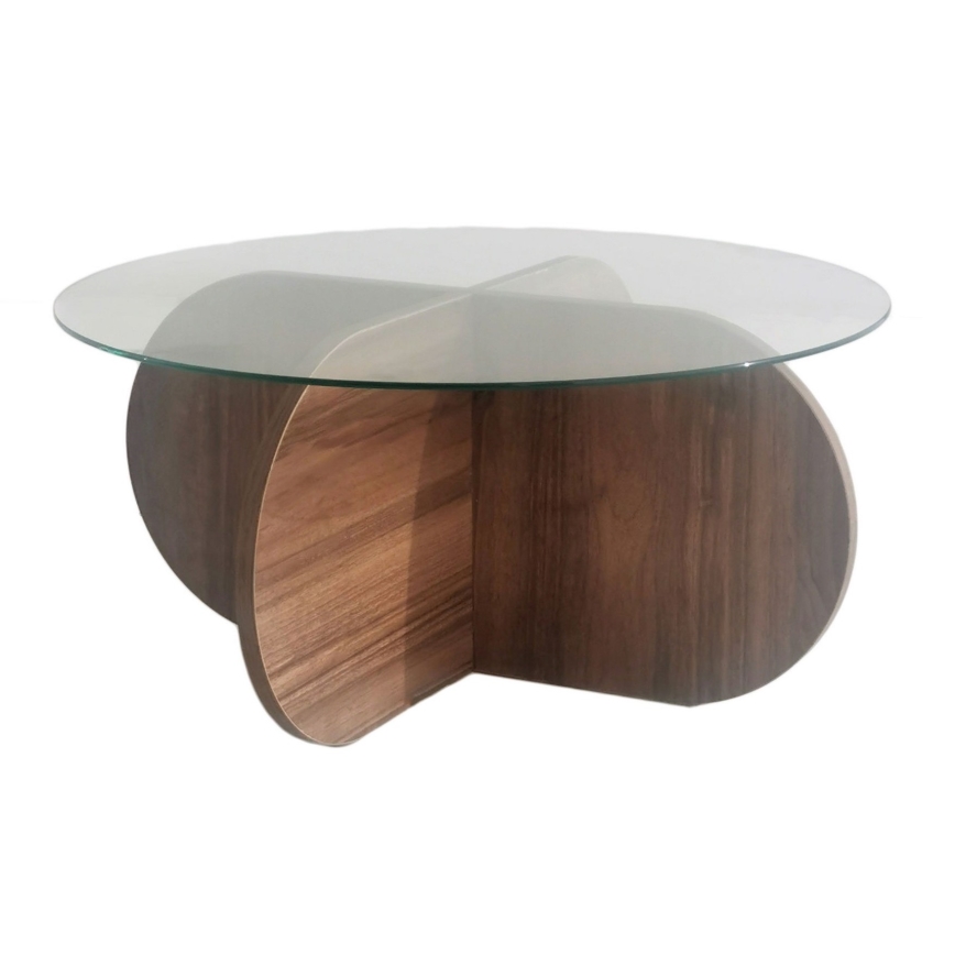 Soffbord BUBBLE 35x75 cm brun/genomskinlig