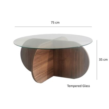 Soffbord BUBBLE 35x75 cm brun/genomskinlig