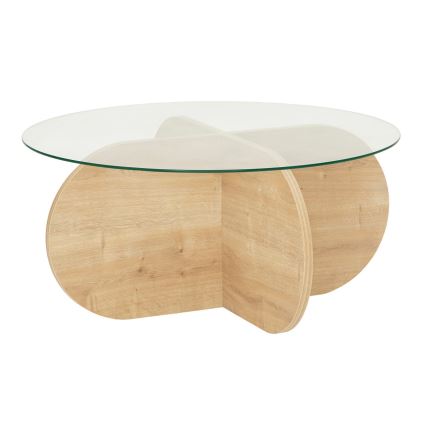 Soffbord BUBBLE 35x75 cm brun/genomskinlig