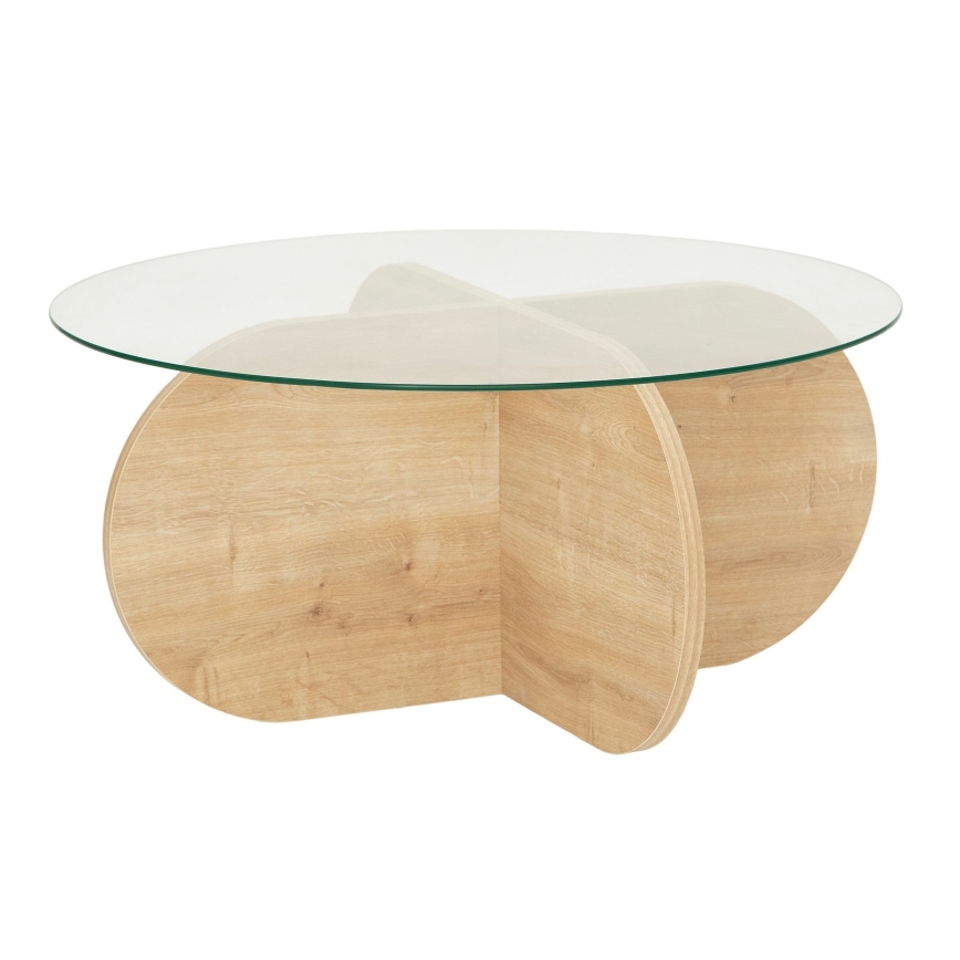 Soffbord BUBBLE 35x75 cm brun/genomskinlig