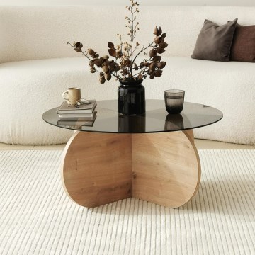 Soffbord BUBBLE 35x75 cm brun/svart