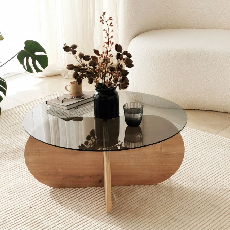 Soffbord BUBBLE 35x75 cm brun/svart