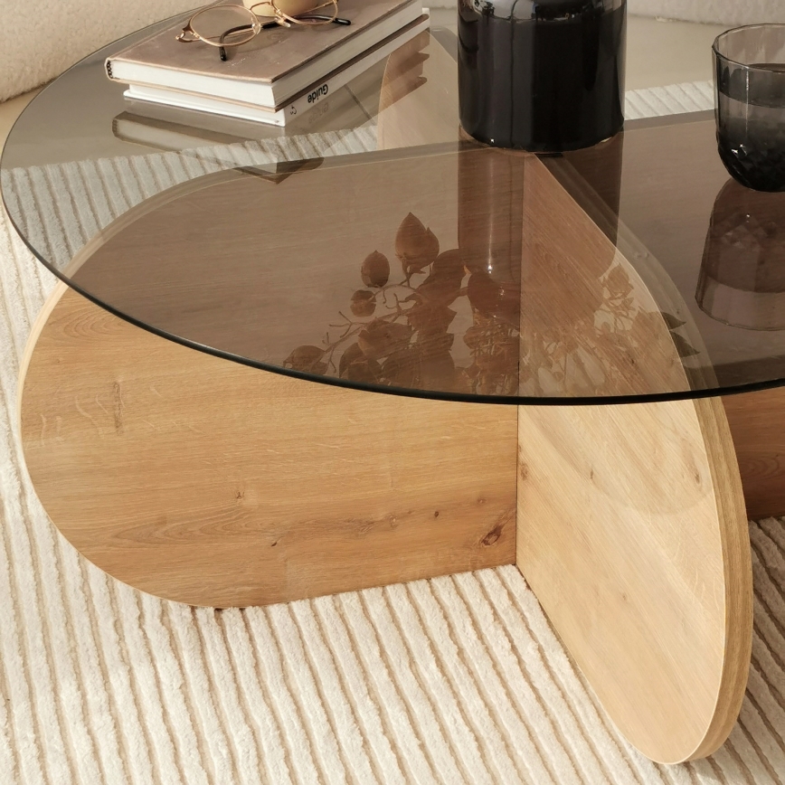 Soffbord BUBBLE 35x75 cm brun/svart