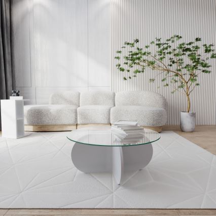 Soffbord BUBBLE 35x75 cm vit/genomskinlig