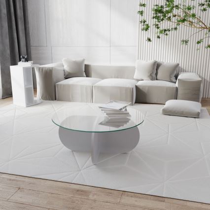 Soffbord BUBBLE 35x75 cm vit/genomskinlig