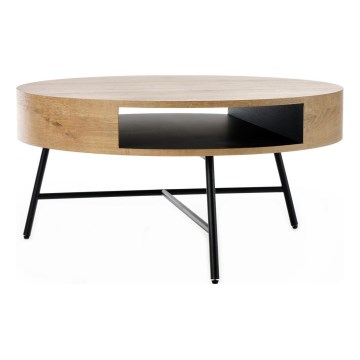 Soffbord CAMILA 41x80 cm gyllene ek/svart