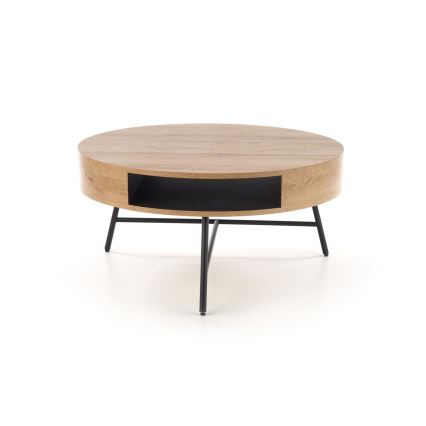 Soffbord CAMILA 41x80 cm gyllene ek/svart