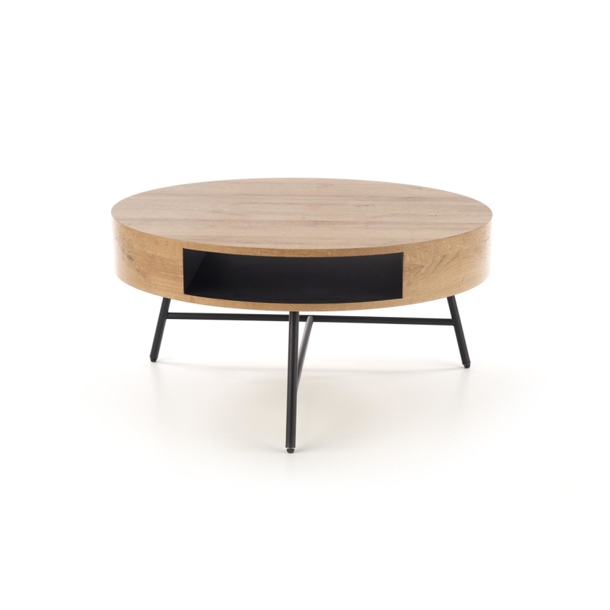 Soffbord CAMILA 41x80 cm gyllene ek/svart