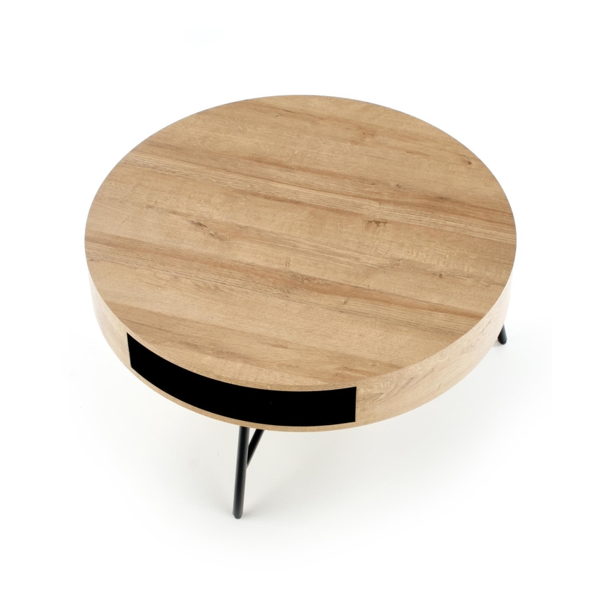 Soffbord CAMILA 41x80 cm gyllene ek/svart