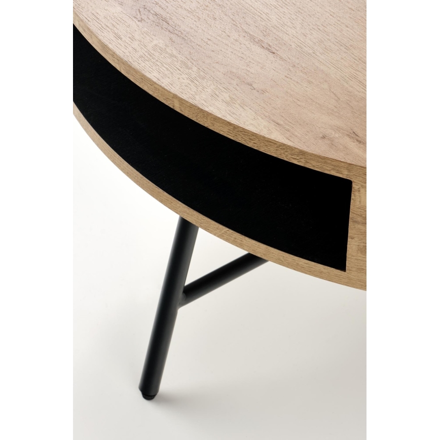 Soffbord CAMILA 41x80 cm gyllene ek/svart