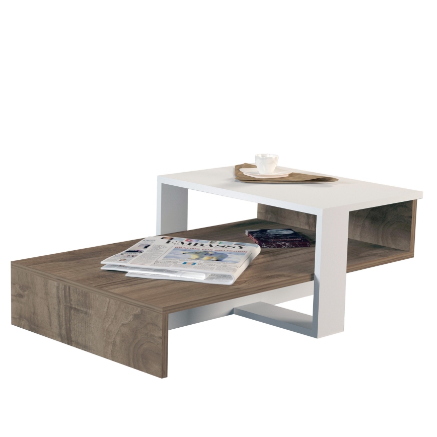Soffbord CHAIN 90x43,6 cm brun/vit