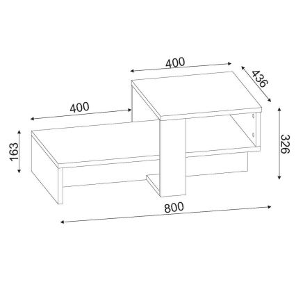 Soffbord CHAIN 90x43,6 cm brun/vit