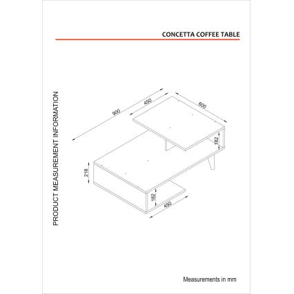 soffbord CONCETTA 40x90 cm vit