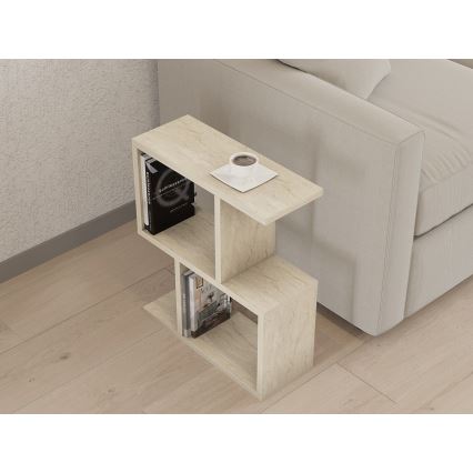 Soffbord CROS, marmorlook, beige