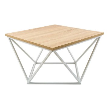 Soffbord CURVED 60x60 cm vit/beige
