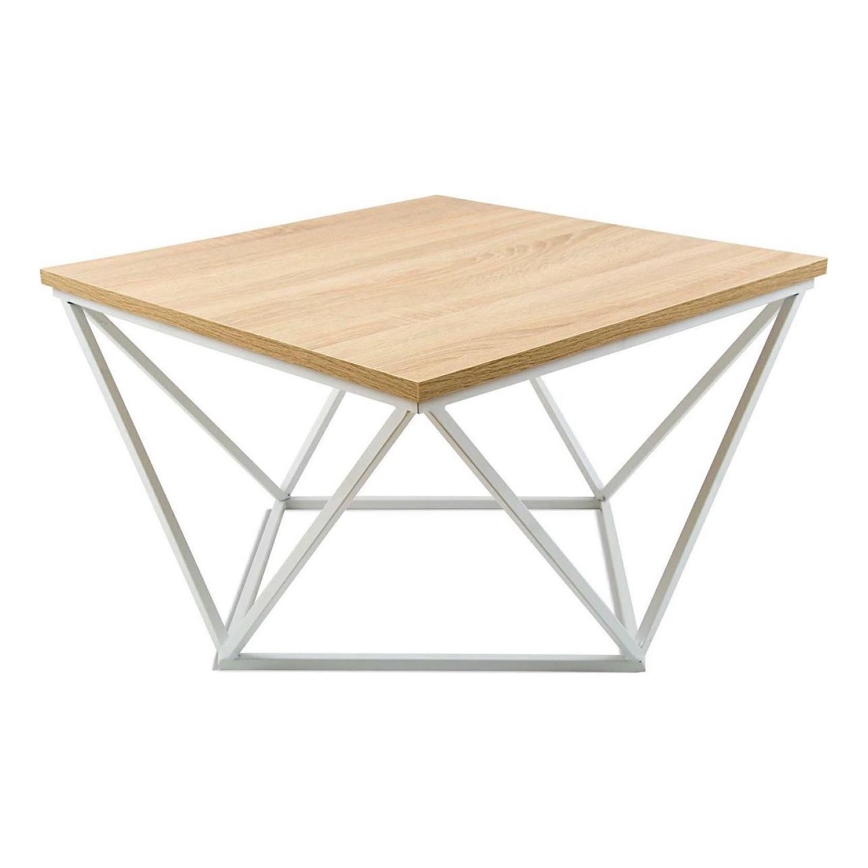 Soffbord CURVED 60x60 cm vit/beige