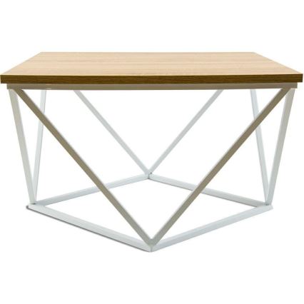 Soffbord CURVED 60x60 cm vit/beige