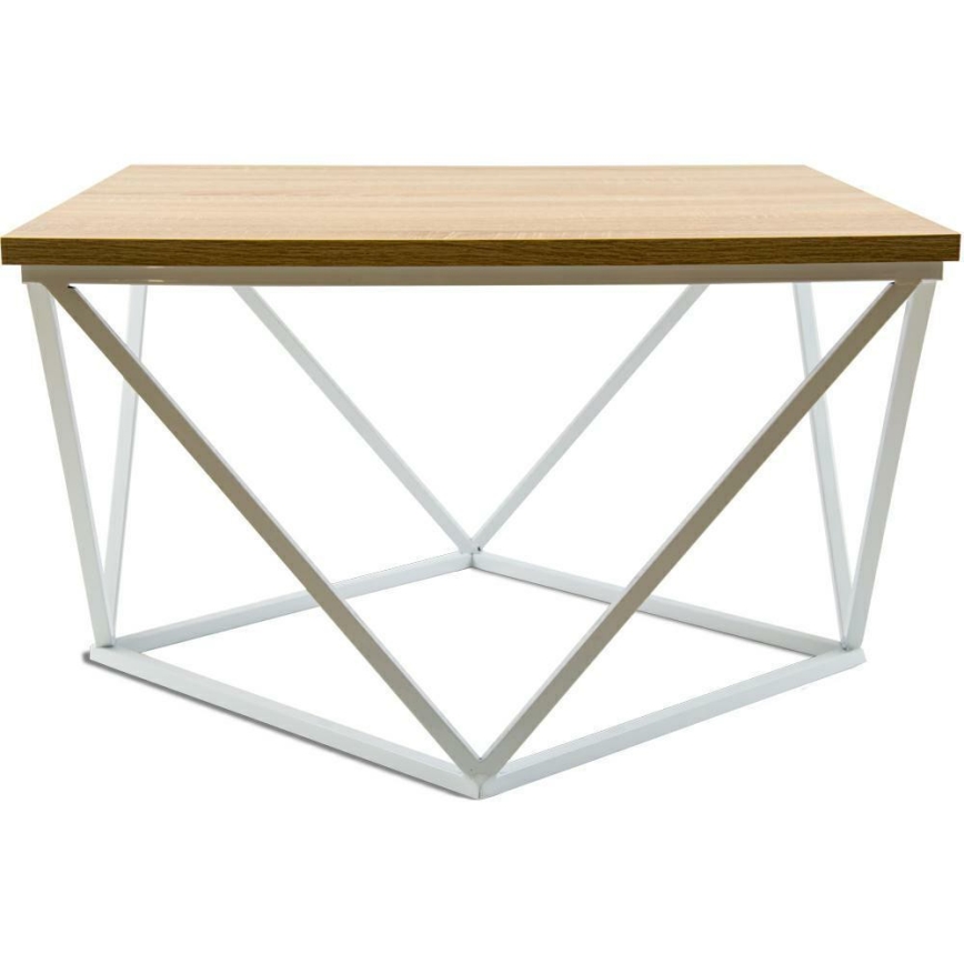 Soffbord CURVED 60x60 cm vit/beige