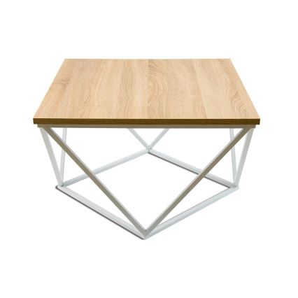 Soffbord CURVED 60x60 cm vit/beige