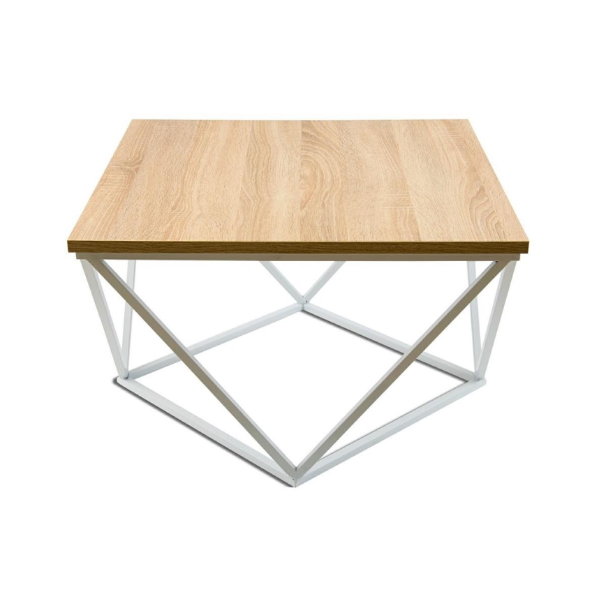 Soffbord CURVED 60x60 cm vit/beige