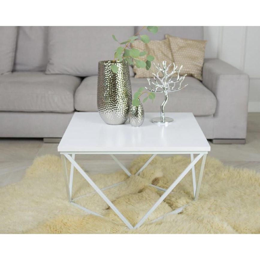 Soffbord CURVED 60x60 cm vit