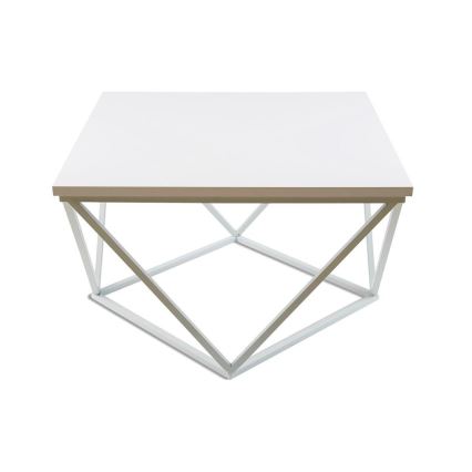 Soffbord CURVED 60x60 cm vit
