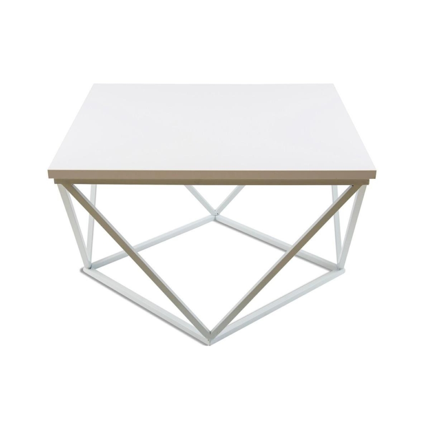 Soffbord CURVED 60x60 cm vit