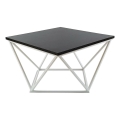 Soffbord CURVED 60x60 cm vit/svart