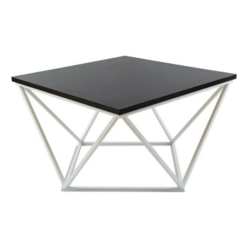 Soffbord CURVED 60x60 cm vit/svart