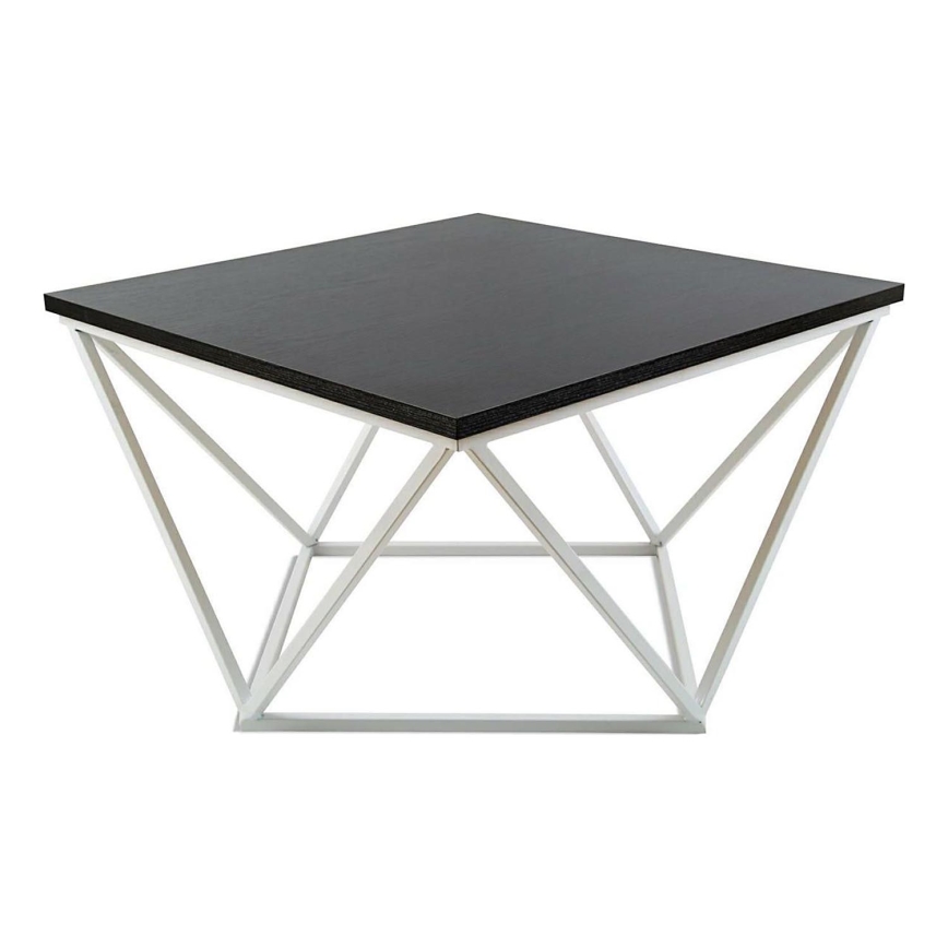 Soffbord CURVED 60x60 cm vit/svart
