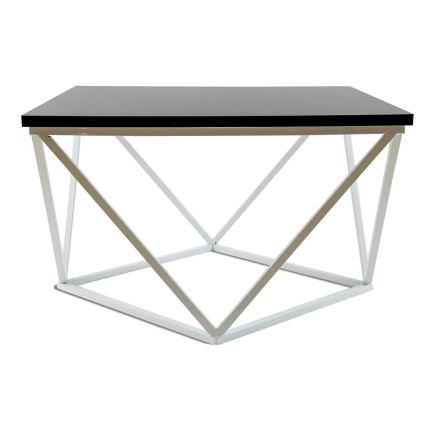 Soffbord CURVED 60x60 cm vit/svart