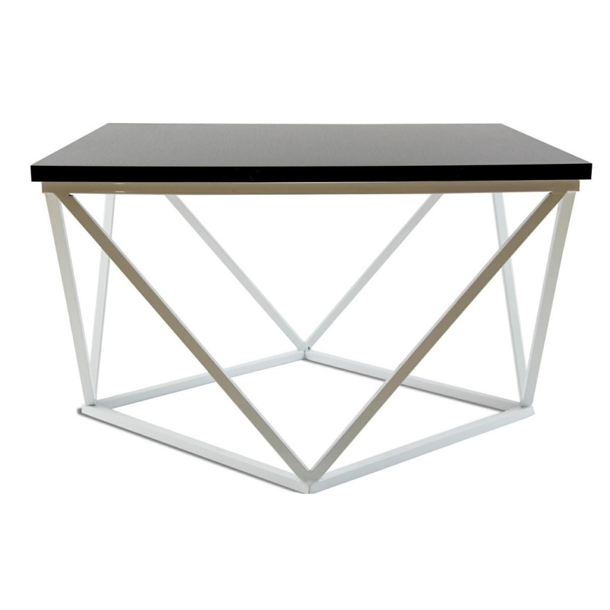 Soffbord CURVED 60x60 cm vit/svart
