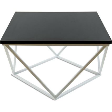 Soffbord CURVED 60x60 cm vit/svart