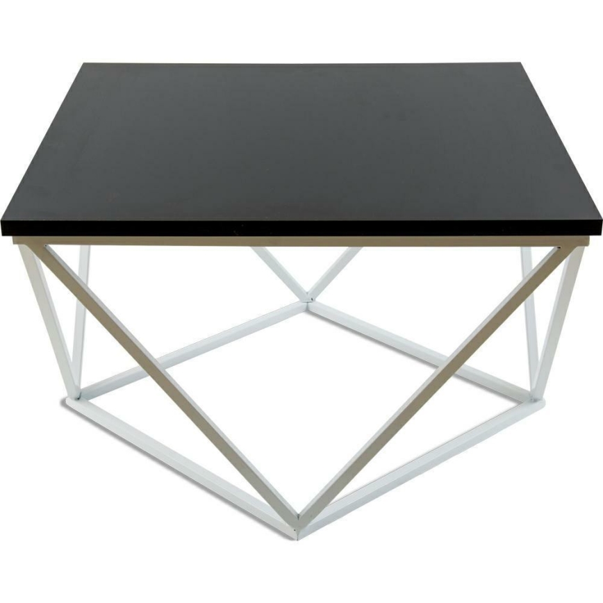 Soffbord CURVED 60x60 cm vit/svart