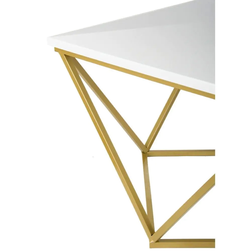 Soffbord CURVED 62x62 cm mässing/vit